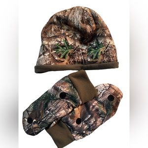 REALTREE EDGE reversible beanie hat Camouflage with camouflage mittens